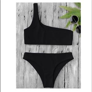 One shoulder two piece bikini